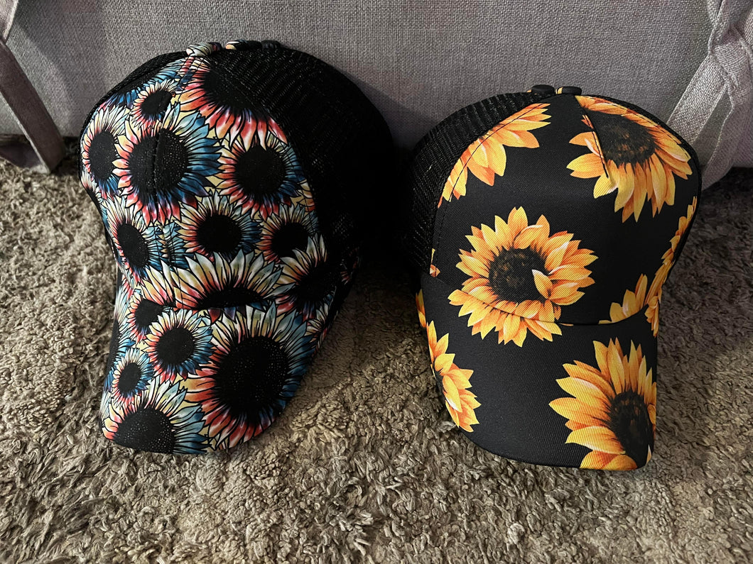 Sunflower Ponytail Hat